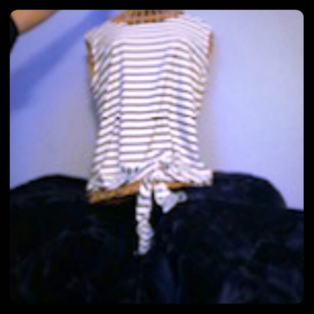 Black and white tie front top